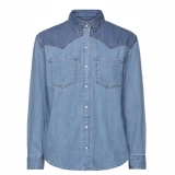 Women's Denim Shirt-splice