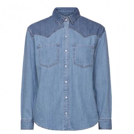 Women's Denim Shirt-splice