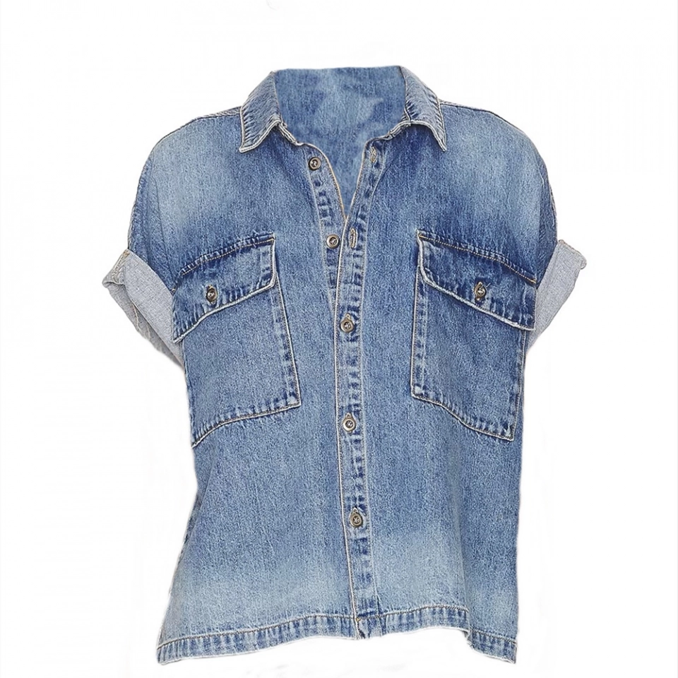Women's Denim Short Shirt