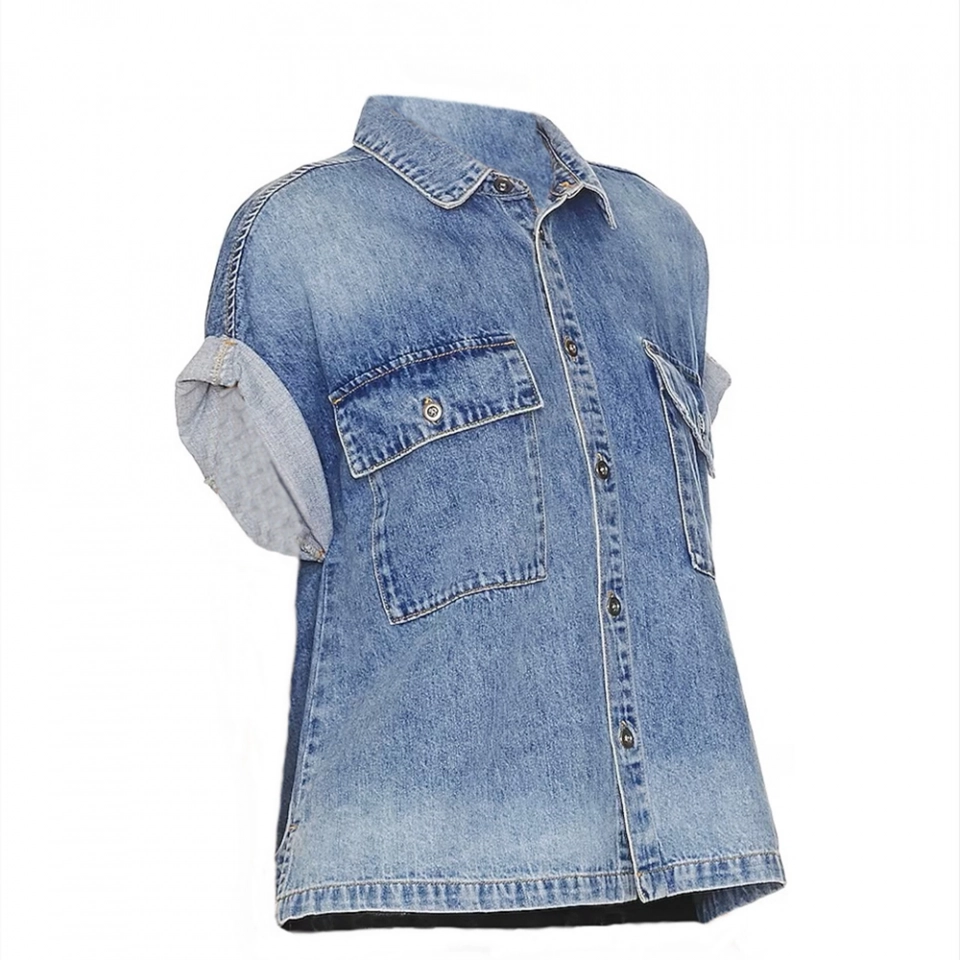 Women's Denim Short Shirt (2)