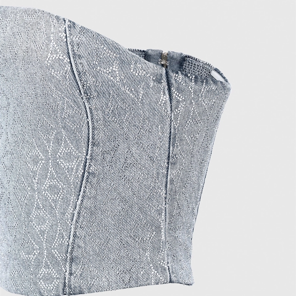 Women's Denim Tops  full Rhinestones (3)