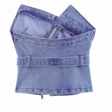 Women's Denim Tops-Irregular zipper (2)