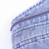 Women's Denim Tops-Irregular zipper (3)
