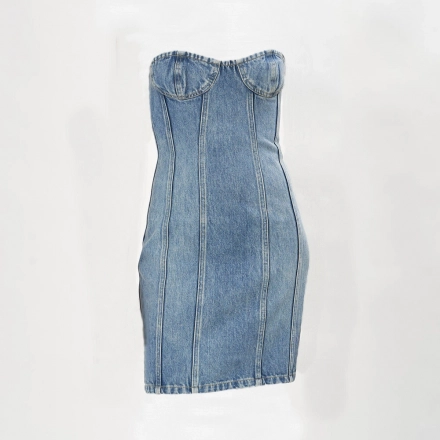 Women's denim Tube top Dress