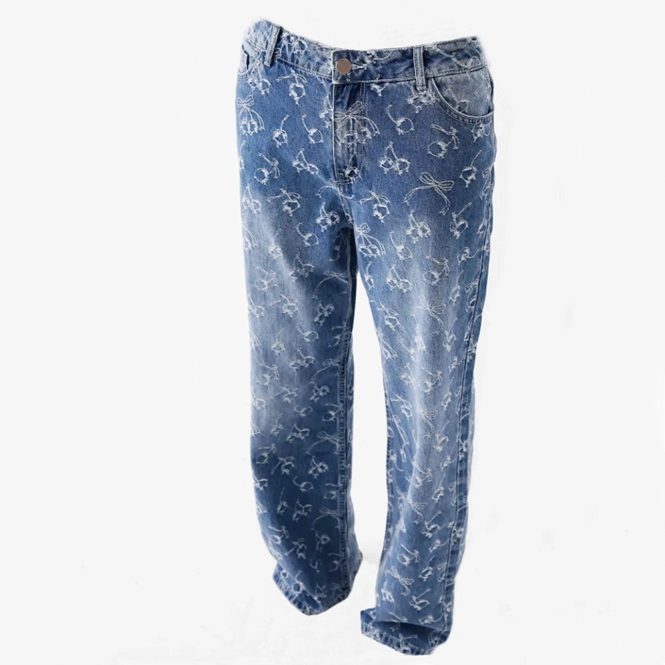 Women's Jacquard denim Jeans (3)
