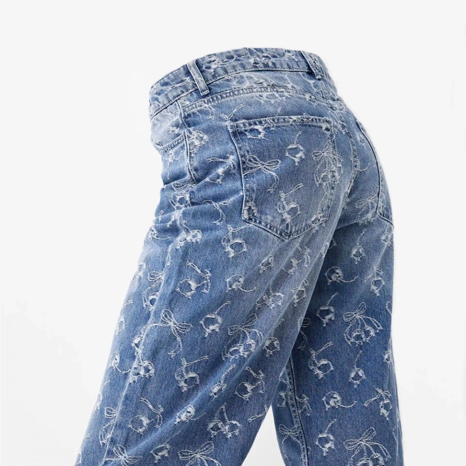 Women's Jacquard denim Jeans (4)