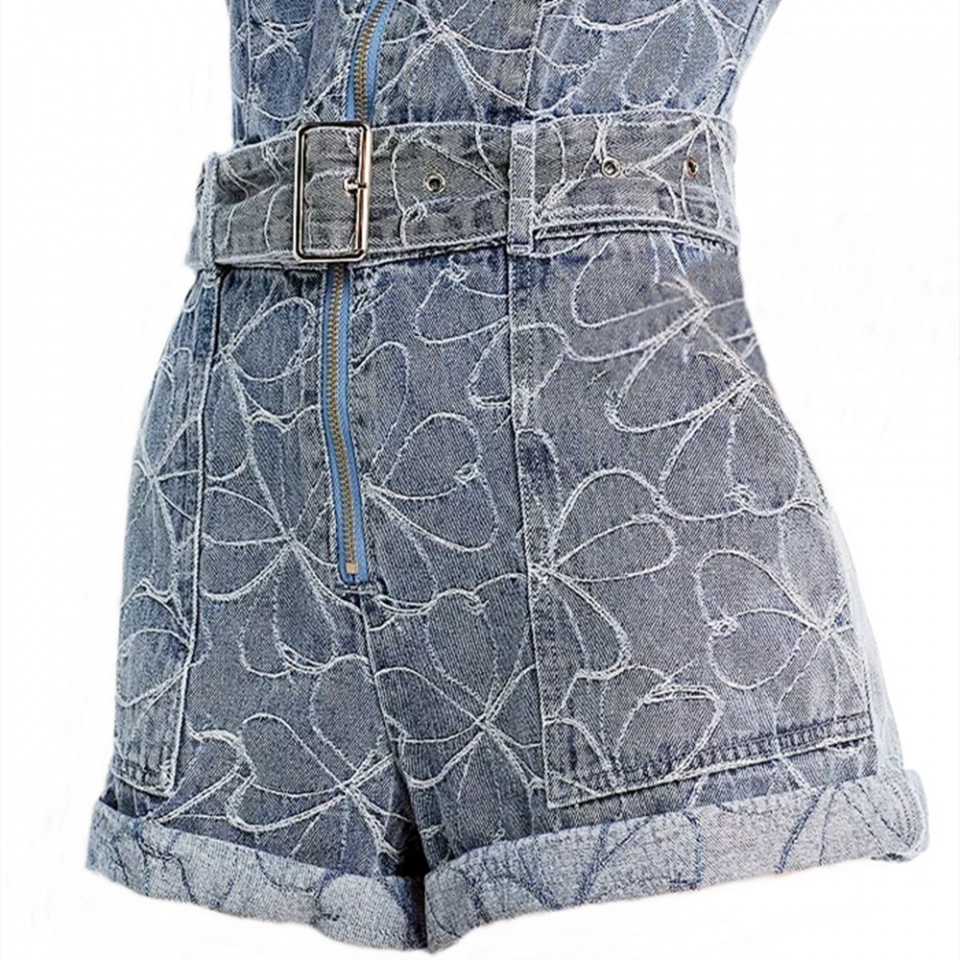 Women's Jacquard denim jumpsuit (4)