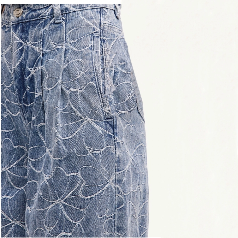 Women's jacquard denim trousers (2)