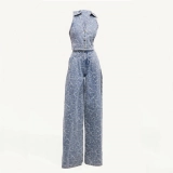 Women's jacquard denim trousers (4)