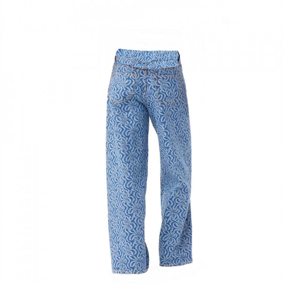 Women's Jacquard straight leg jeans (4)