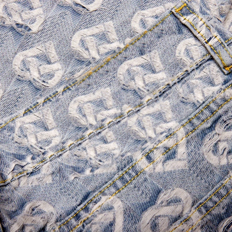 Women's Jacquard straight leg jeans (4)