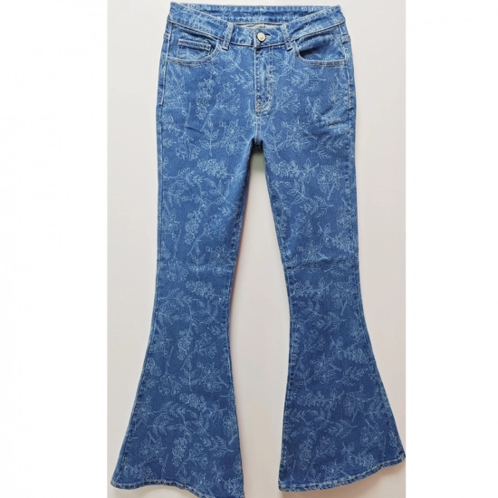 Women's Jeans-Laser Print