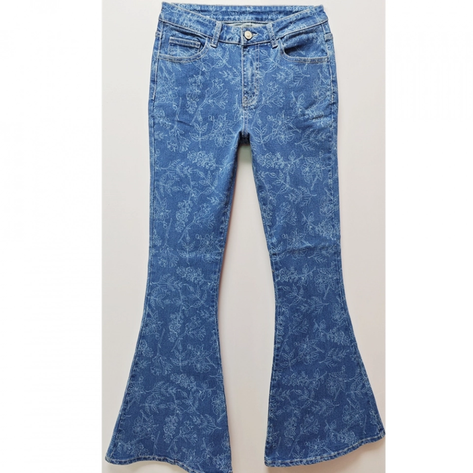 Women's Jeans-Laser Print