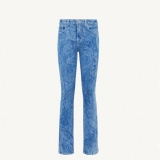 Women's laser printed denim pants