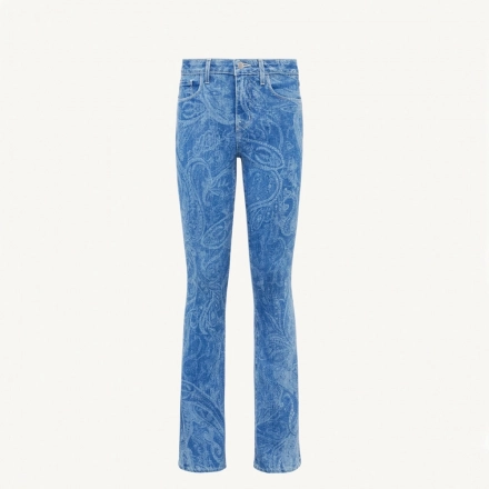 Women's laser printed denim pants