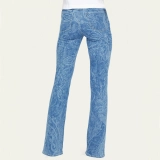 Women's laser printed denim pants (2)