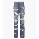 Women's Ripped + lined denim jeans