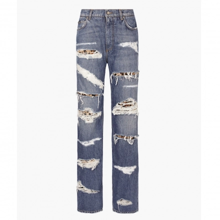 Women's Ripped + lined denim jeans