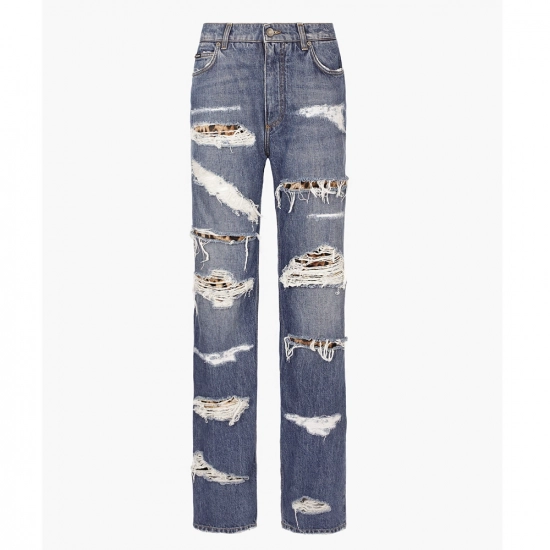 Women's Ripped + lined denim jeans