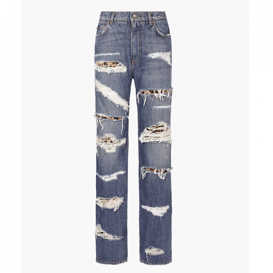 Women's Ripped + lined denim jeans