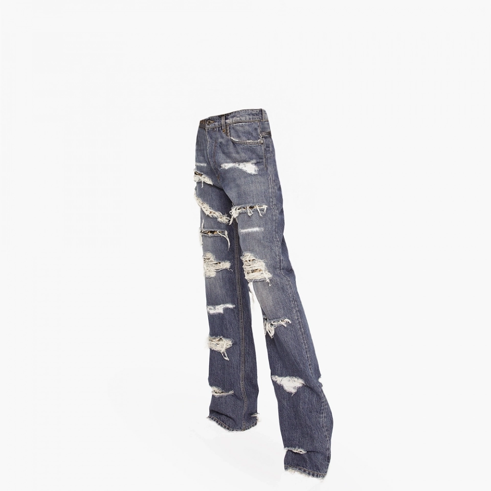 Women's Ripped + lined denim jeans (2)