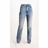 Women's Side seam and button jeans