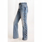 Women's Side seam and button jeans (2)