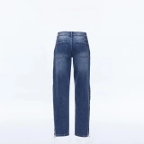 Women's Side seam metal chain jeans (2)