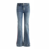 Women's Side seam zipper flared jeans