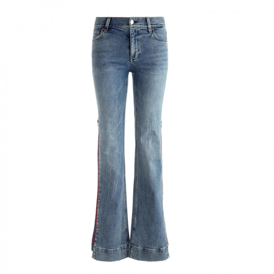 Women's Side seam zipper flared jeans