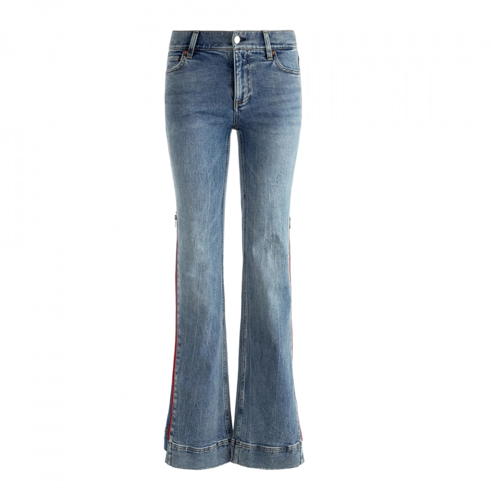 Women's Side seam zipper flared jeans