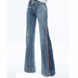 Women's Side seam zipper flared jeans (2)