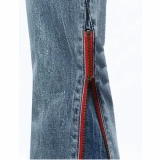 Women's Side seam zipper flared jeans (3)