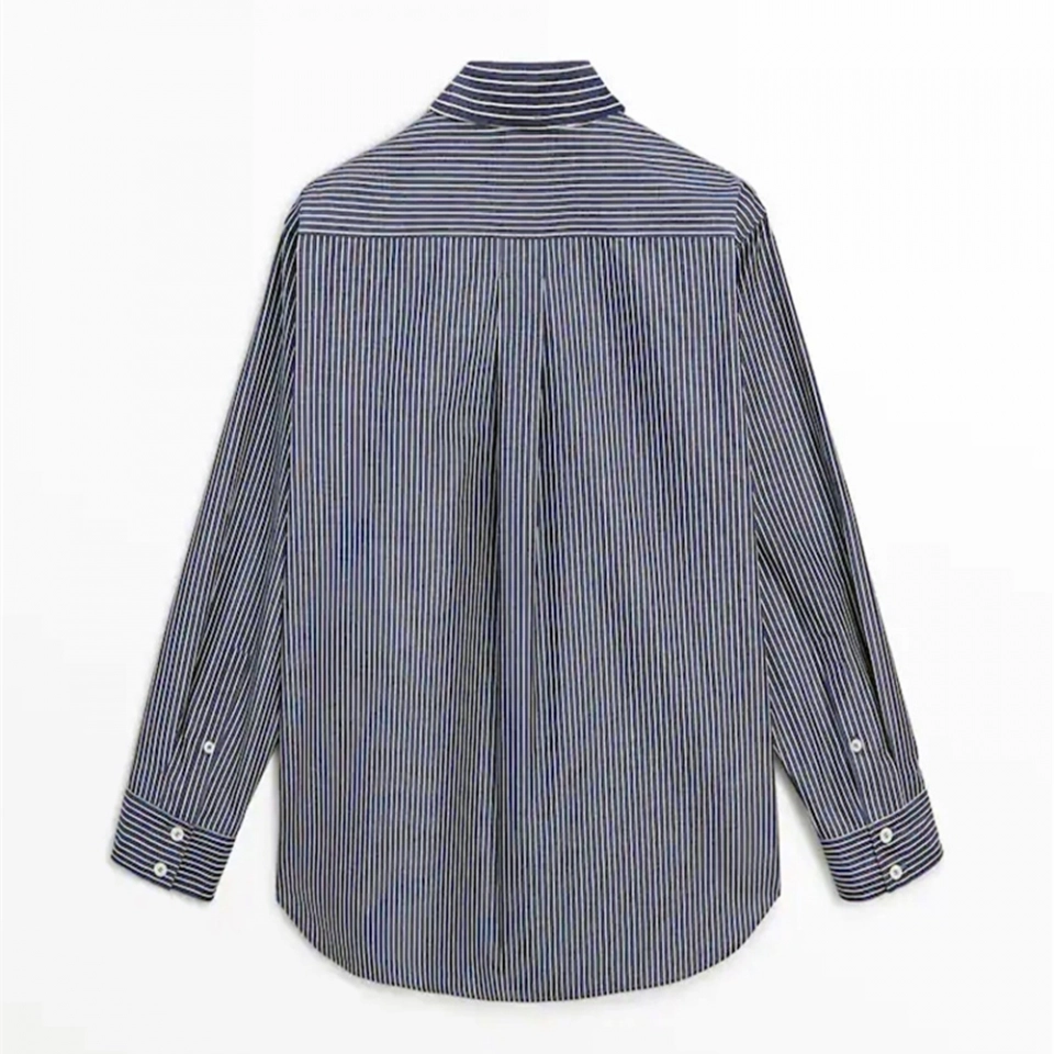 Yarn-dyed denim shirt For women's (2)