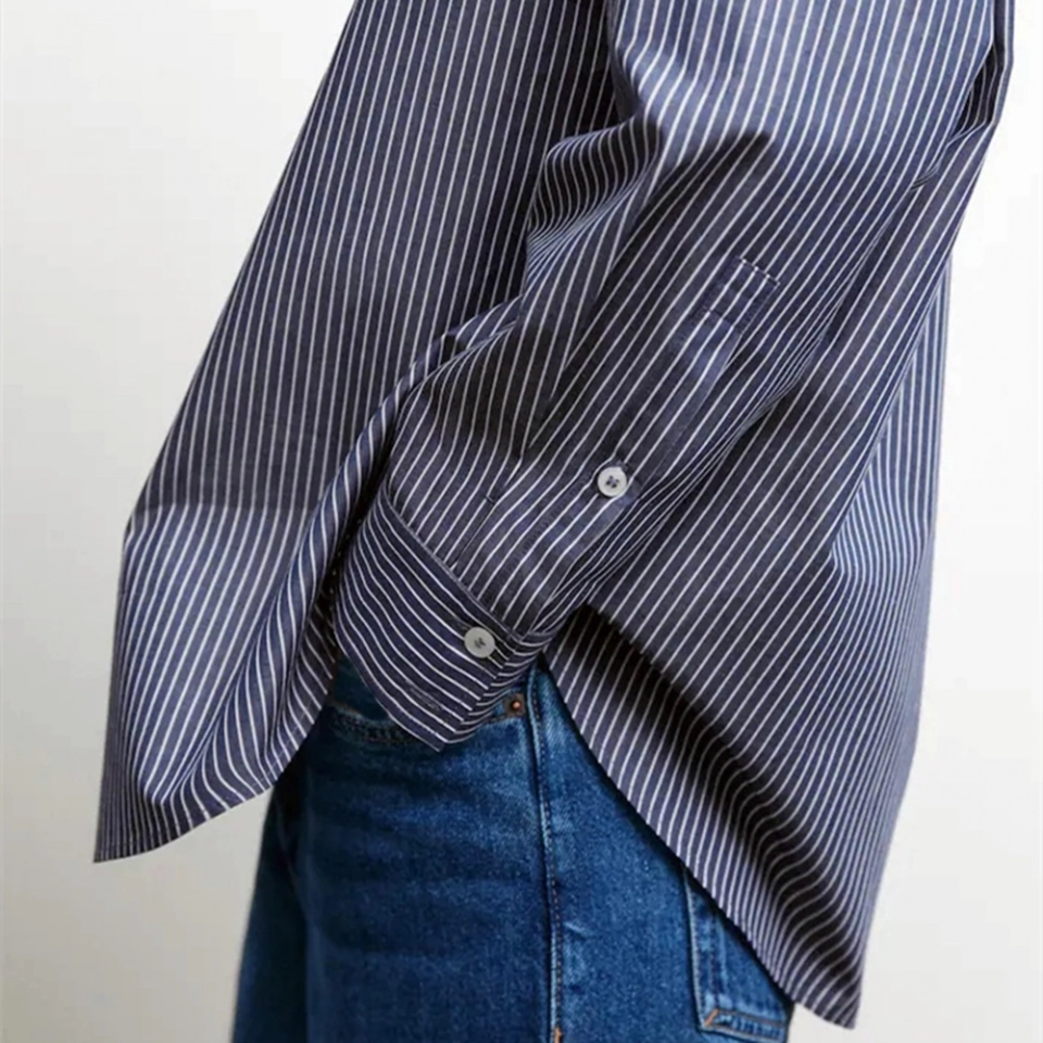Yarn-dyed denim shirt For women's (3)